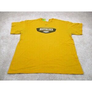 VINTAGE Colorado Buffaloes Nike Team Shirt Mens XL Gold Center Swoosh Boulder